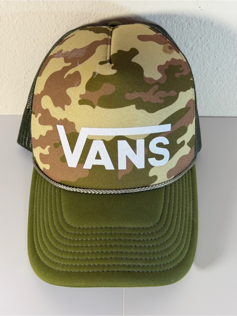 Vans Camo Trucker Hat - Olive Green ITEM 2619